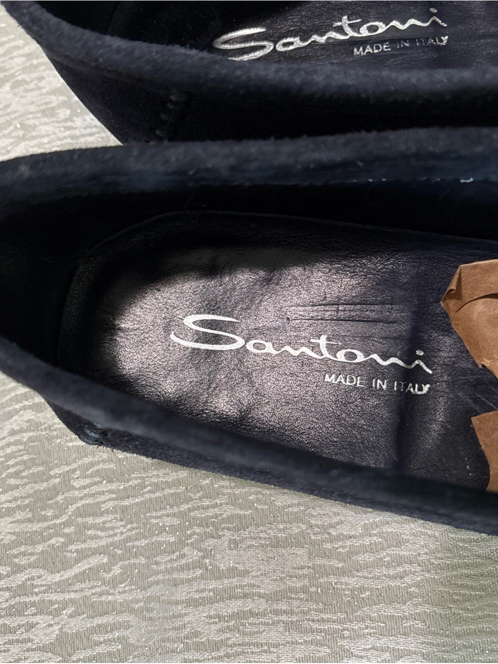 Santoni Men's Dark Navy Suede Penny Loafers Sz 10D - Picture 2 of 14